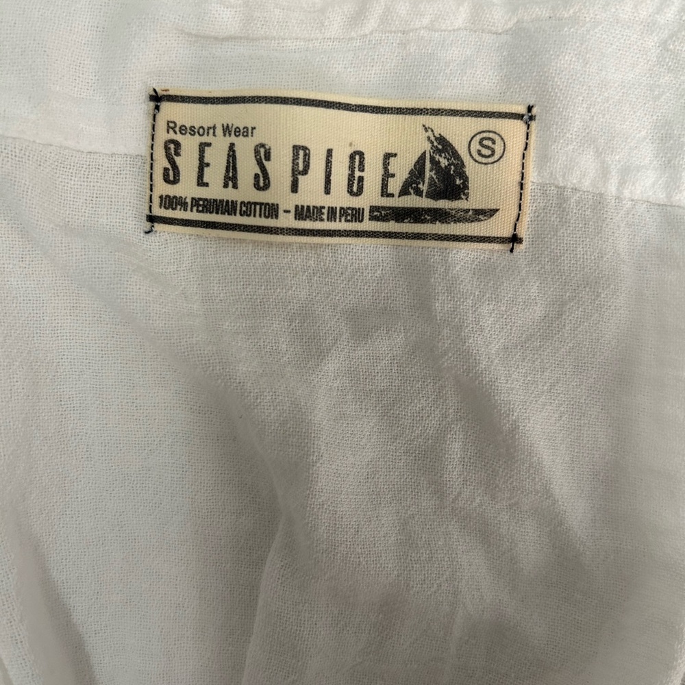 Sea Spice White Cotton Shirt
